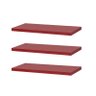 Kit 3 Prateleiras 40 x 20cm Vermelha Suporte Invisível - 1