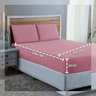 Jogo Lençol Casal Algodão 300 Fios 4 Peças Cama Box e Padrão:rose - 4