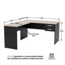 Ver imagem 4 de Mesa de Escritório em L 140x60cm com 2 Gavetas + Cadeira de Escritório Ergonômica Reclinável