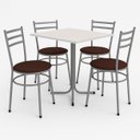 Ver imagem 1 de Conjunto Mesa Cinza 70x70cm Tampo Branco com 4 Cadeiras Epoxi