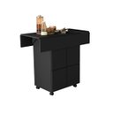 Ver imagem 6 de Mesa Dobrável Annie 4 Banquetas Mdf Retrátil Rodízios Multiuso Compacta Funcional:preto