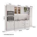 Ver imagem 5 de Cozinha Milla Clea 11 Portas 5 Gavetas MDF 310cm Branca Móveis Carraro