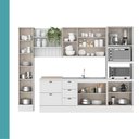 Ver imagem 7 de Cozinha Milla Clea 11 Portas 5 Gavetas MDF 310cm Branca Móveis Carraro