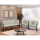 Ver imagem 2 de Kit Sofá 2 Lugares + 2 Poltronas Bouclê para Recepção Preto Cor:bege