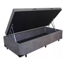 Base Box Baú Solteiro Suede Cinza - 42x88x188 - 1