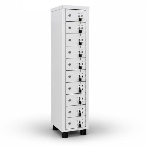 Armário para Celular 10 Portas com Chave em Aço Steelon Móveis