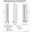Ver imagem 2 de Armário para Celular 10 Portas com Chave em Aço Steelon Móveis