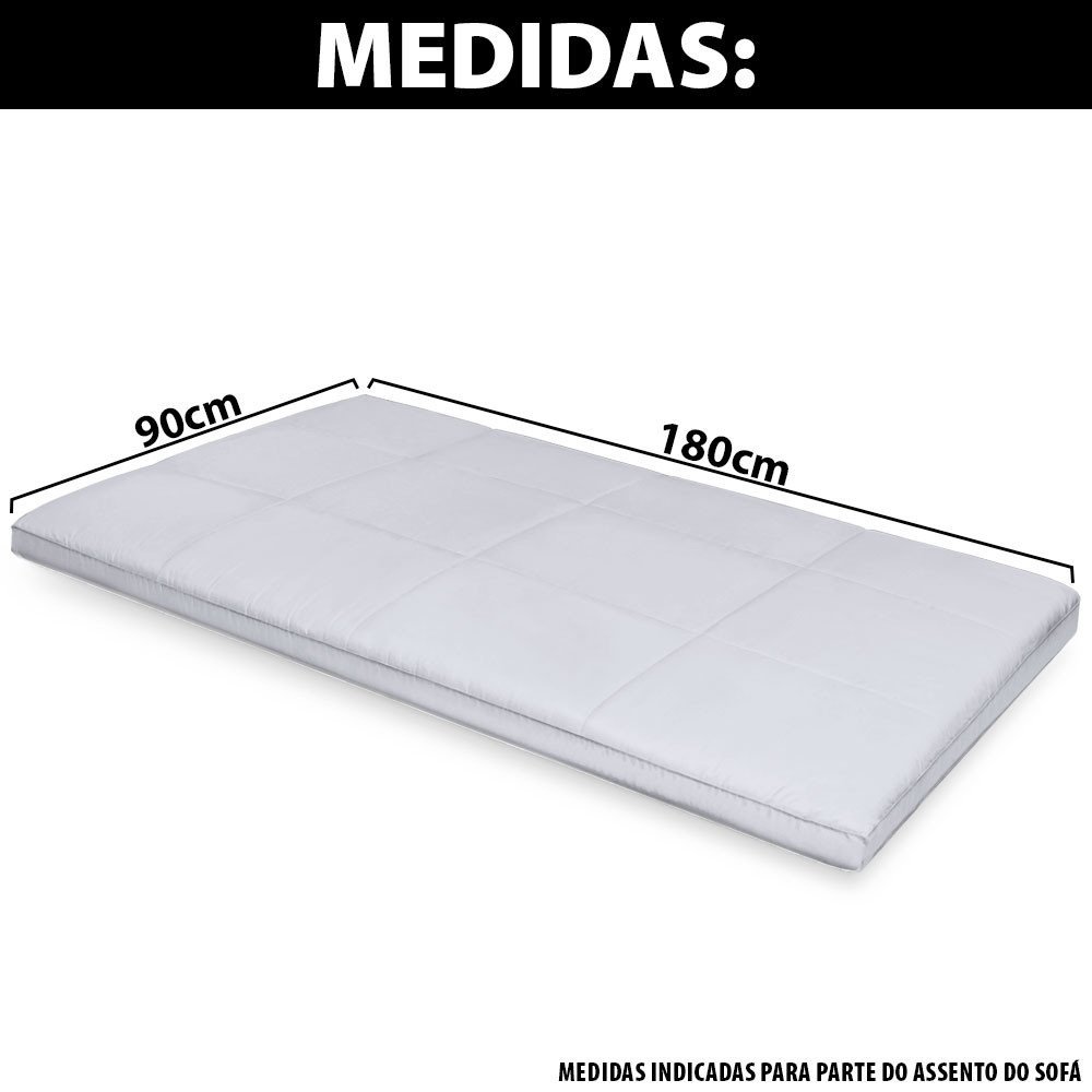 Pillow Top para Sofá Retrátil e Reclinável Fibras Macias Almofada 90x180cm Bf Colchões - 7