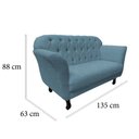 Ver imagem 5 de Kit Namoradeira + 1 Poltrona Decorativa Dália Linho Azul Pés Madeira
