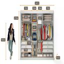 Ver imagem 5 de Guarda Roupa Diamond 3 Portas 6 Gavetas 1 Espelho Cor:branco