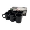 Conjunto 6 Xícaras Pequenas Café Cerâmica 80ml Preto - 3