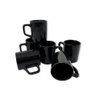 Conjunto 6 Xícaras Pequenas Café Cerâmica 80ml Preto - 1