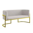 Ver imagem 1 de Sofá Namoradeira 2 Lugares Moderna Base Metal Gold – Balaqui Cor:bege