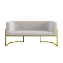 Ver imagem 4 de Sofá Namoradeira 2 Lugares Moderna Base Metal Gold – Balaqui Cor:bege