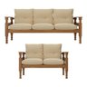 Jogo de Sofá Madeira Maciça 2 e 3 Lugares Liz Multimóveis Cr7004 Imbuia/bege - 5