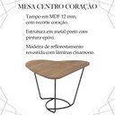 Ver imagem 3 de Mesa De Centro Organica Coraçao Amendoa Base Metal Preto Nacc