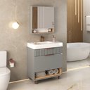 Ver imagem 1 de Conjunto Teodora 78cm com Pés Lavatório Jade - Fabribam Catedral/avelã