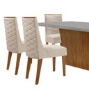Ver imagem 3 de Mesa Sala de Jantar Aida 180cm e 6 Cadeiras Safira Moderna Veludo Creme/off White/imbuia