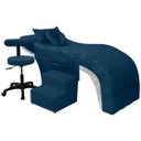 Ver imagem 2 de Kit Maca Estética Charme para Cílios + Mocho + Escada + Capa Veludo Cor:veludo Azul Marinho