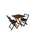 Ver imagem 4 de Conjunto Mesa Dobrável 70x70 Tampo Mdf e 4 Cadeiras Dobrável Retrátil:imbuia/preto