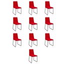 Ver imagem 1 de Kit 10 Cadeiras de Jantar Cozinha Industrial Lexa Veludo Élpis Móveis Vermelho Preta