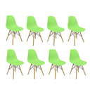 Ver imagem 3 de Kit 8 Cadeiras Charles Eames Eiffel Wood Design Verde Claro