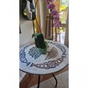 Ver imagem 3 de Mesa Redonda Tampo em Mosaico Base Cruz em Ferro Resistente a UV Branco 130cm Mosaico