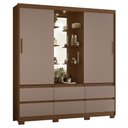 Ver imagem 4 de Guarda Roupa Solteiro Atena 2 Portas 6 Gavetas Flex Nogueira/capuccino com Led – Móveis Albatroz