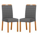 Ver imagem 1 de Conjunto com 2 Cadeiras de Jantar Estofadas Mariah Ypê/veludo Cinza Ja02 - New Ceval 13054/341