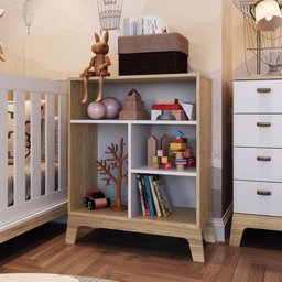 Estante Infantil Montessoriana com 4 Nichos Itapuã e Branco - 4