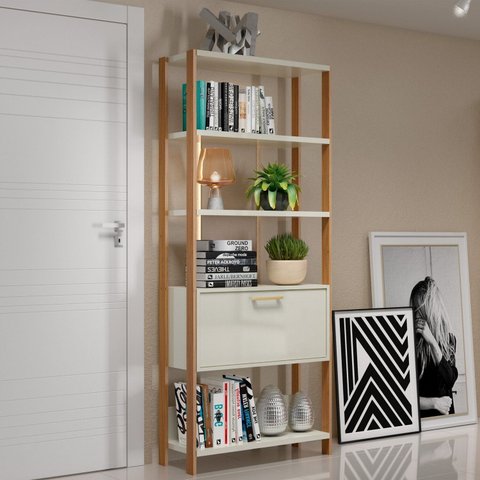 Estante de Livros Contemporâneo MDF 73cmx185cm