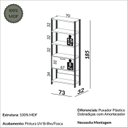 Ver imagem 3 de Estante de Livros Contemporâneo MDF 73CMX185CM Branco/Freijo/Off White