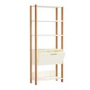 Ver imagem 2 de Estante de Livros Contemporâneo MDF 73CMX185CM Branco/Freijo/Off White