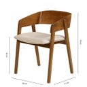Ver imagem 2 de Kit 4 Cadeiras Contemporanea Madeira Maciça Encosto em Madeira Assento Estofado Castanho Champagne