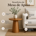 Ver imagem 2 de Mesa Lateral de Design Orgânico Escandinavo, Compacta e Sofisticada