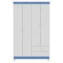 Ver imagem 5 de Guarda Roupa Infantil 4 Portas Cômoda 5 Gav Branco Azul