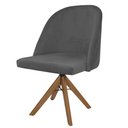 Ver imagem 1 de Cadeira Poltrona Sophia Grafite Base Giratória De Madeira Para Sala de Jantar