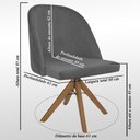 Ver imagem 2 de Cadeira Poltrona Sophia Grafite Base Giratória De Madeira Para Sala de Jantar