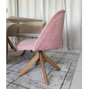 Ver imagem 4 de Cadeira Poltrona Sophia Grafite Base Giratória De Madeira Para Sala de Jantar