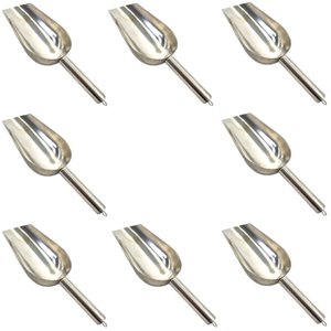 10x Pá Aço Inox Escovado Concha Pegador Dosadora Gelo Cereais Grãos