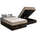 Ver imagem 1 de Cama Box Baú Queen: Colchão Molas Masterpocket Ensacadas Paropas Marcelly + Base Crc Suede Brown (