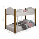 Ver imagem 4 de Beliche Infantil Vale Verona com Escada e Grade MDF Branco e Mel 77cm Divaloto Móveis