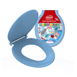 Assento Tampa para Vaso Sanitário Oval Infantil Especial Dudubaby Perfumado Talco Azul Durín - 1