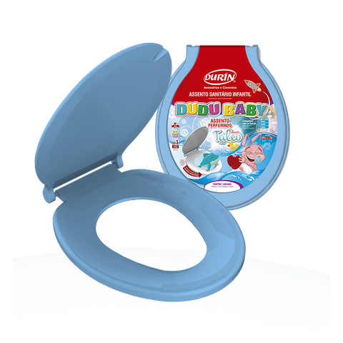 Assento Tampa para Vaso Sanitário Oval Infantil Especial Dudubaby Perfumado Talco Azul Durín