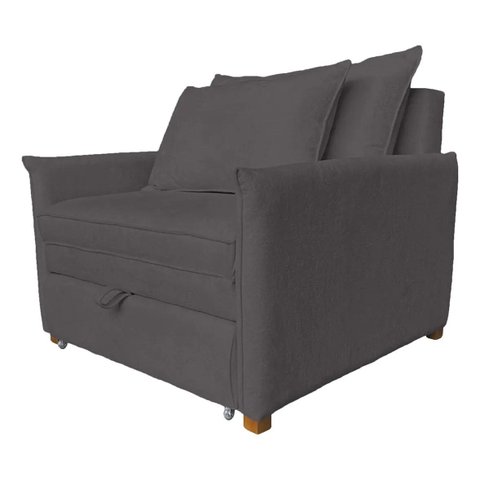 Poltrona Cama Monica Sala - Bouclé Cores:Cinza-Escuro/Bouclé