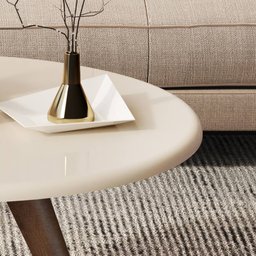 Mesa de Centro Lívia Sala Decorativa Redonda Tripé Pés Palito - Jm3:off White - 3
