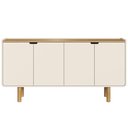 Ver mais imagens de Aparador Buffet para Sala de Jantar 4 Portas 160cm Orgânico Nordic A03 Hanover Off White Roble - Lya