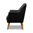 Ver imagem 5 de Poltrona Decorativa Retrô Recepção Magali Lisa Veludo Preto Lansofbr