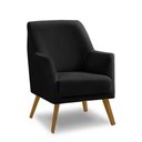 Ver imagem 1 de Poltrona Decorativa Retrô Recepção Magali Lisa Veludo Preto Lansofbr