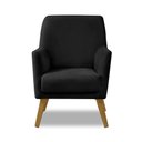 Ver imagem 6 de Poltrona Decorativa Retrô Recepção Magali Lisa Veludo Preto Lansofbr